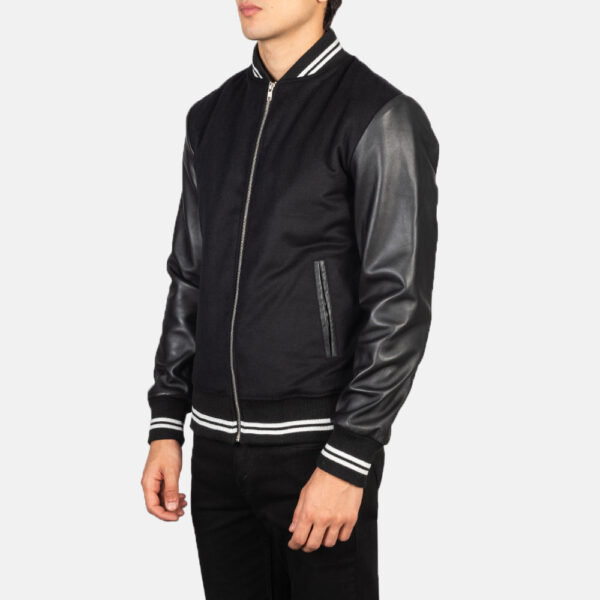 Harrison Black Hybrid Varsity Jacket - Image 2