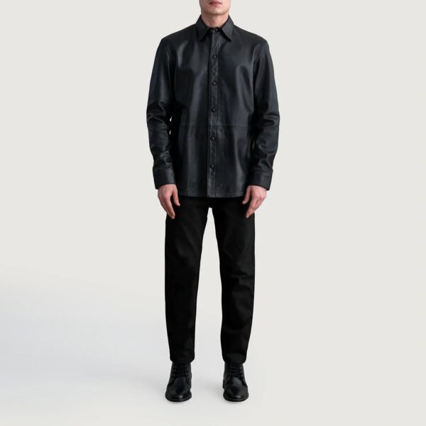 Haven Black Leather Shirt - Image 4