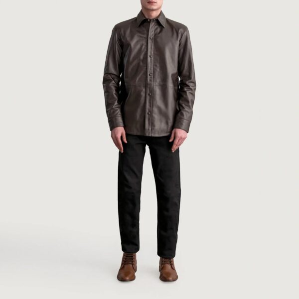 Haven Brown Leather Shirt - Image 4
