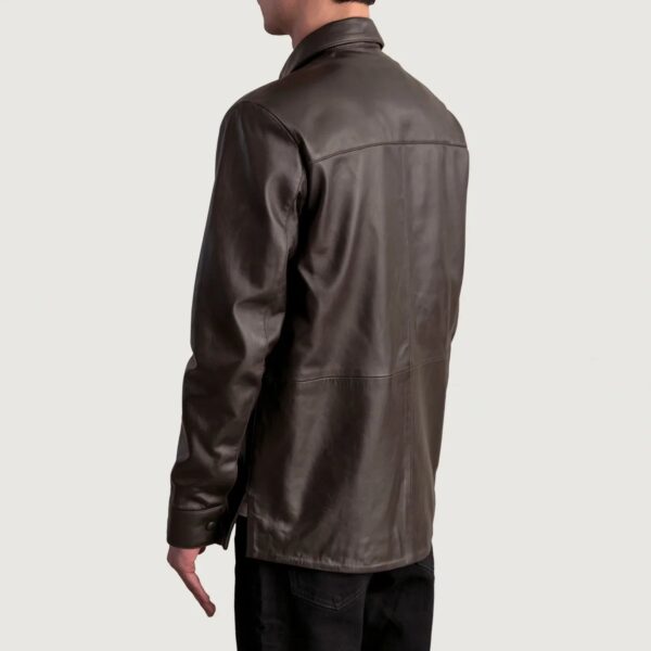 Haven Brown Leather Shirt - Image 6