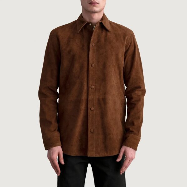 Haven Brown Suede Leather Shirt - Image 3