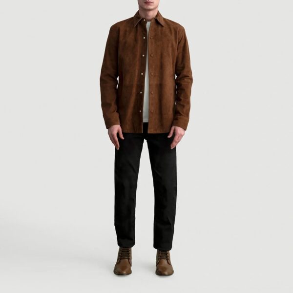 Haven Brown Suede Leather Shirt - Image 4