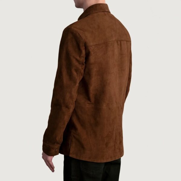 Haven Brown Suede Leather Shirt - Image 6