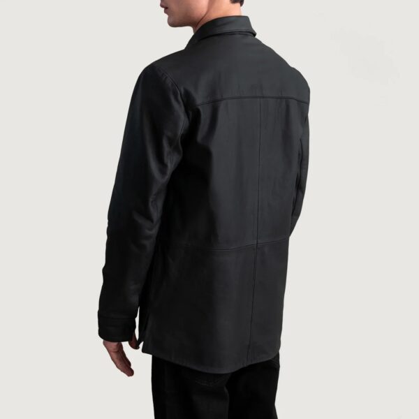 Haven Matte Black Leather Shirt - Image 6