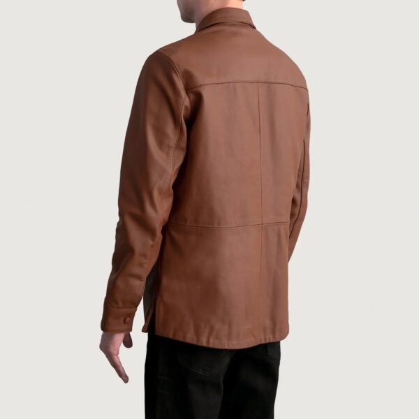 Haven Matte Brown Leather Shirt - Image 6