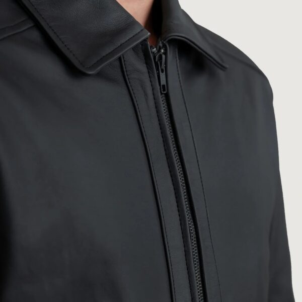 Inferno Matte Black Leather Jacket - Image 5