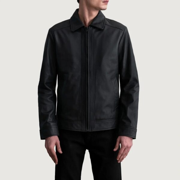 Inferno Matte Black Leather Jacket - Image 3