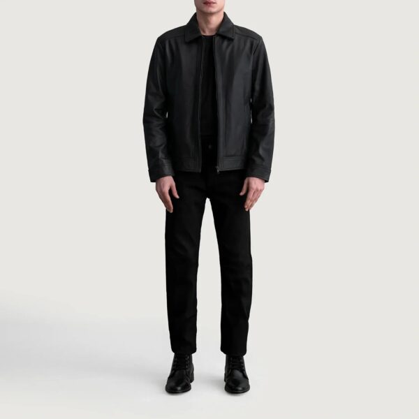 Inferno Matte Black Leather Jacket - Image 4