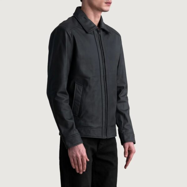 Inferno Matte Black Leather Jacket - Image 2