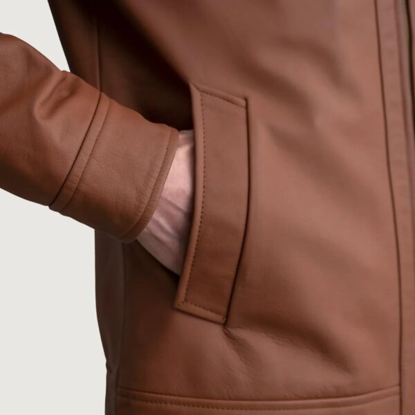 Inferno Matte Brown Leather Jacket - Image 5