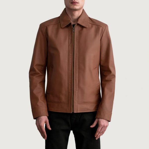 Inferno Matte Brown Leather Jacket - Image 3
