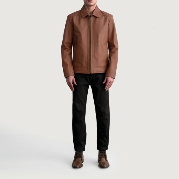 Inferno Matte Brown Leather Jacket - Image 4