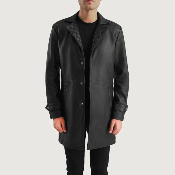 Infinity Black Leather Coat - Image 4