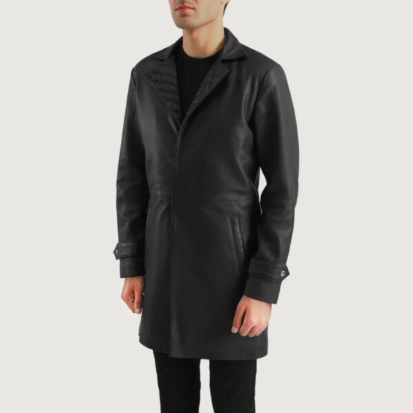 Infinity Black Leather Coat - Image 2