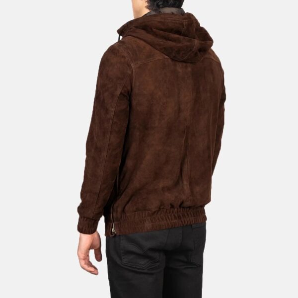Kenton Hooded Mocha Suede Pullover Jacket - Image 5
