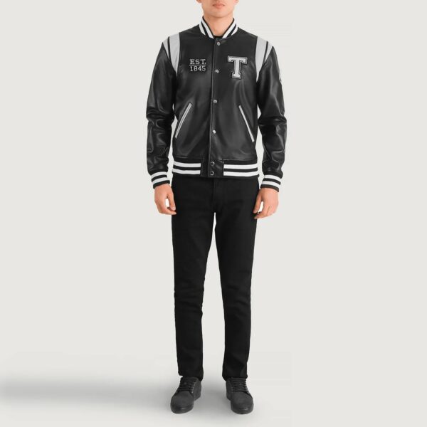 Liberte Texas Black Leather Varsity Jacket - Image 3
