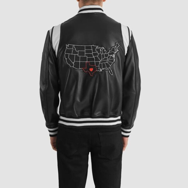 Liberte Texas Black Leather Varsity Jacket - Image 5