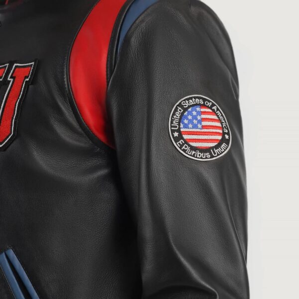 Liberte USA Black Leather Varsity Jacket - Image 6
