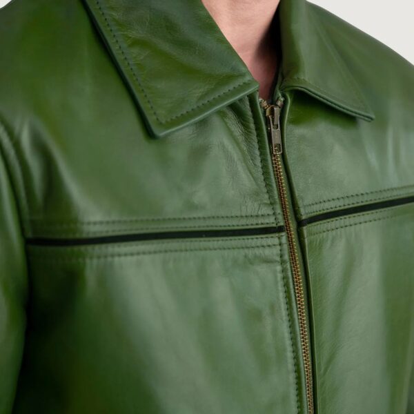 Mystical Green Leather Jacket - Image 5