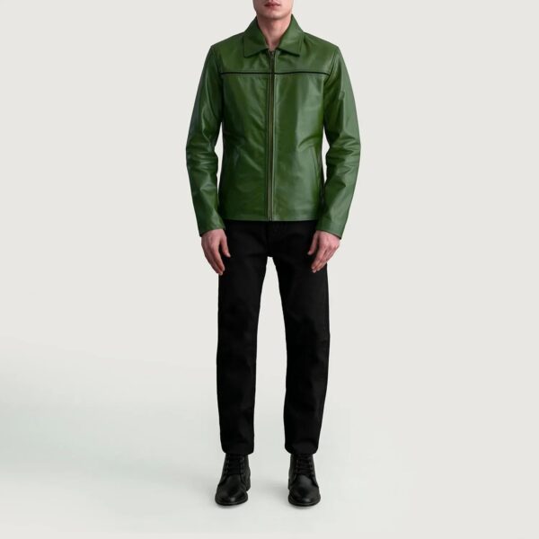 Mystical Green Leather Jacket - Image 4