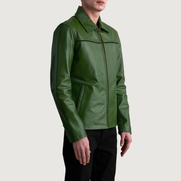 Mystical Green Leather Jacket - Image 2