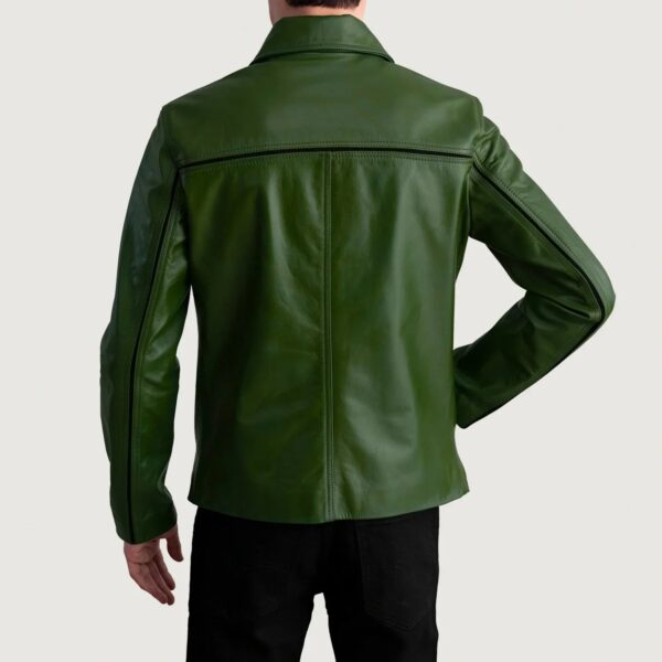 Mystical Green Leather Jacket - Image 6