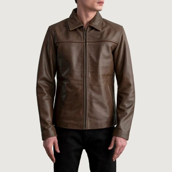 Mystical Pullup Brown Leather Jacket - Image 3