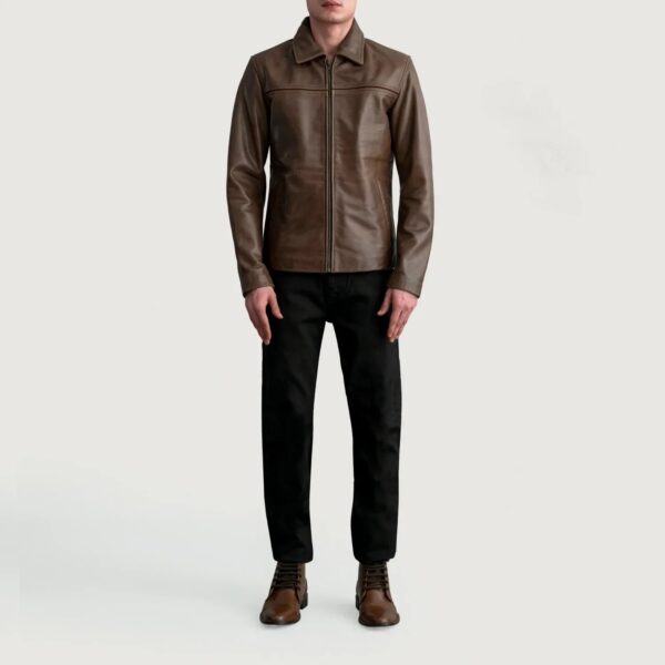 Mystical Pullup Brown Leather Jacket - Image 4