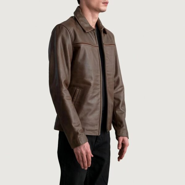Mystical Pullup Brown Leather Jacket - Image 2