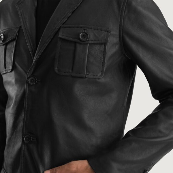 Ray Cutler Black Leather Blazer - Image 6