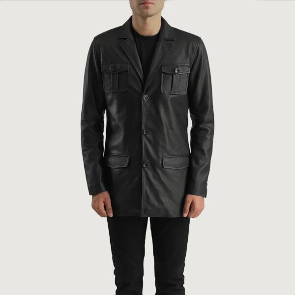 Ray Cutler Black Leather Blazer - Image 4