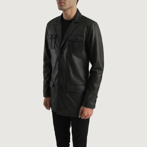 Ray Cutler Black Leather Blazer - Image 2
