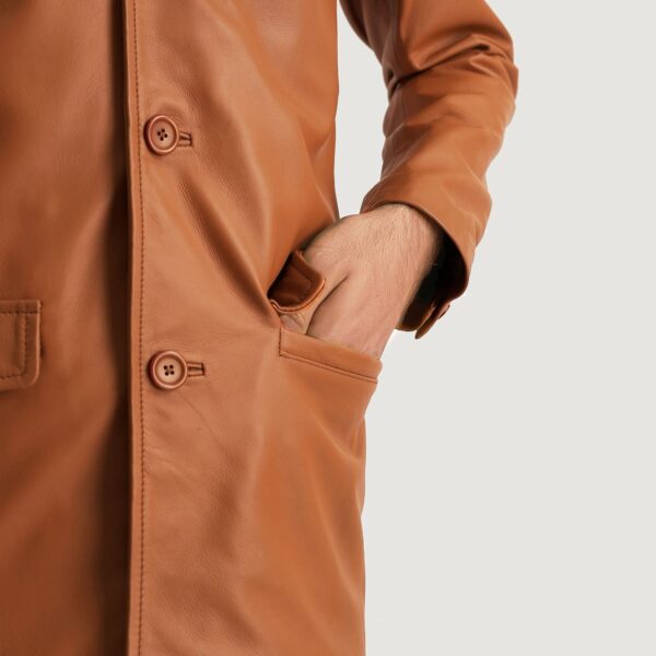 Ray Cutler Tan Brown Leather Blazer - Image 4