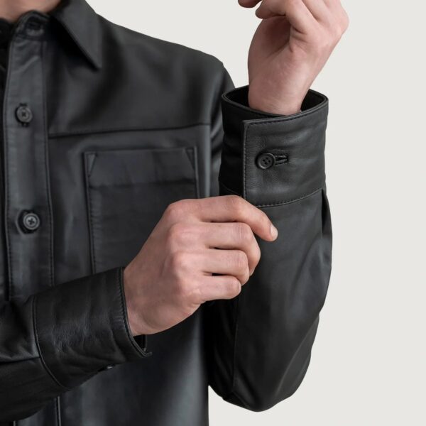 Scout Black Leather Shirt - Image 5