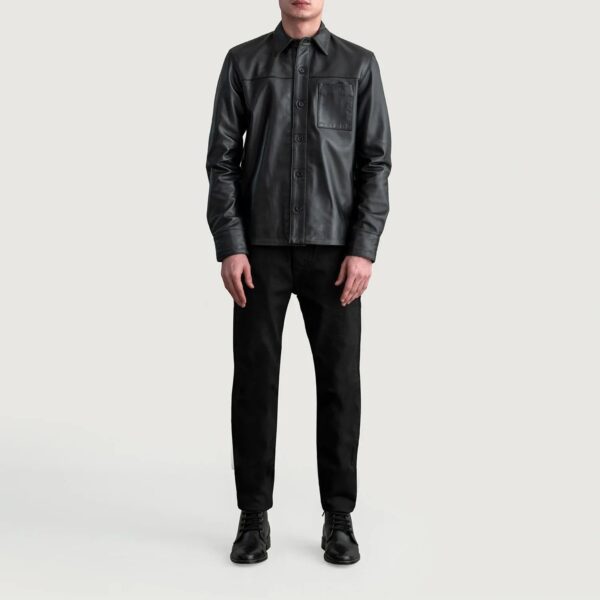 Scout Black Leather Shirt - Image 4