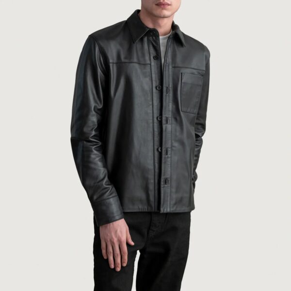 Scout Black Leather Shirt - Image 2