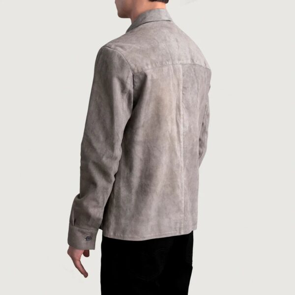Scout Grey Suede Leather Shirt - Image 5