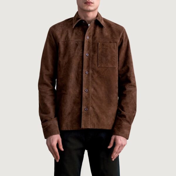 Scout Mocha Suede Leather Shirt - Image 3