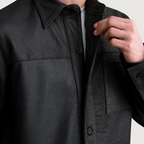 Scout Tumbled Black Leather Shirt - Image 5