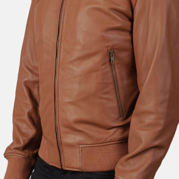 Shane Brown Leather Bomber Jacket - Image 6