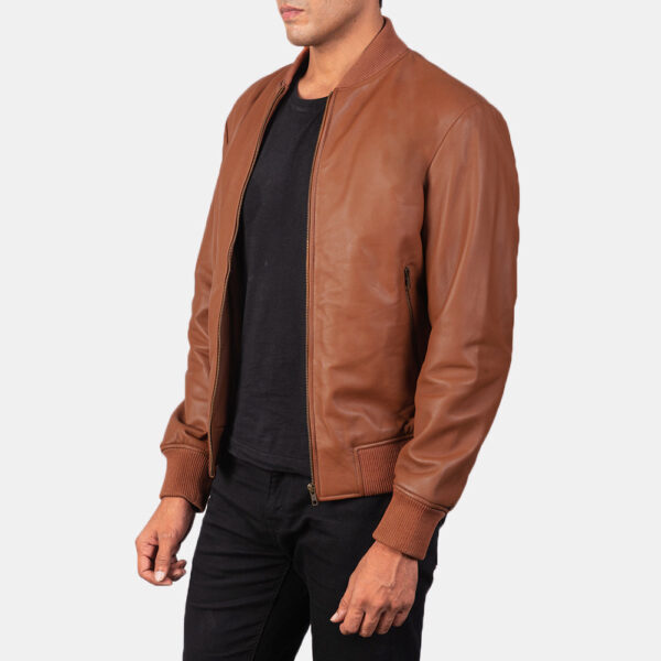 Shane Brown Leather Bomber Jacket - Image 2