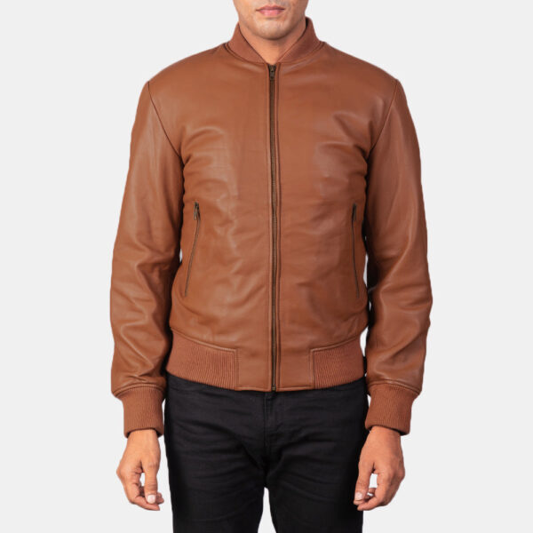 Shane Brown Leather Bomber Jacket - Image 4