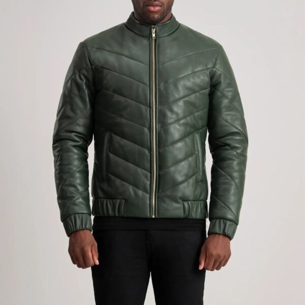 Travis Green Leather Puffer Jacket - Image 4