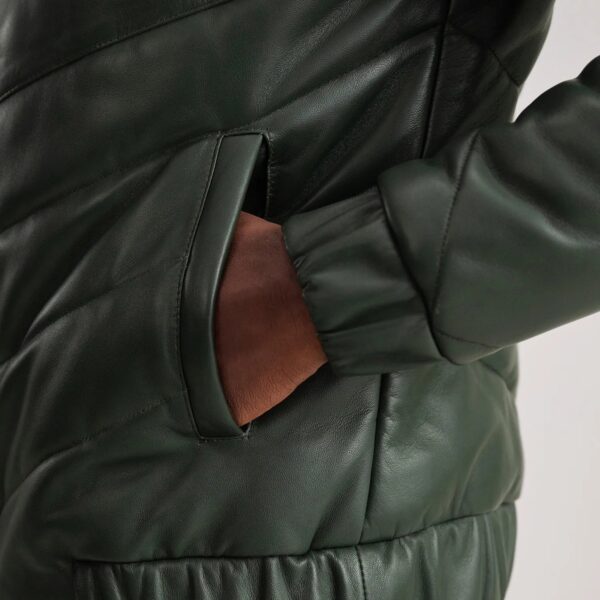 Travis Green Leather Puffer Jacket - Image 6
