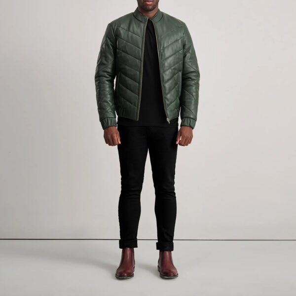Travis Green Leather Puffer Jacket - Image 3
