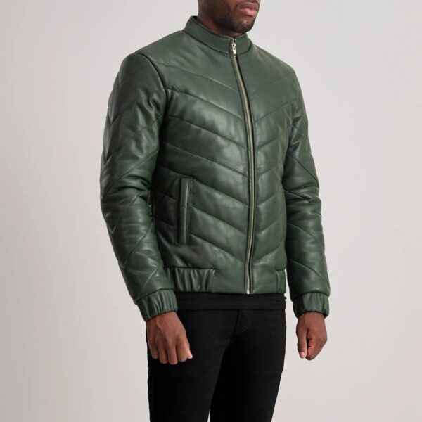 Travis Green Leather Puffer Jacket - Image 2