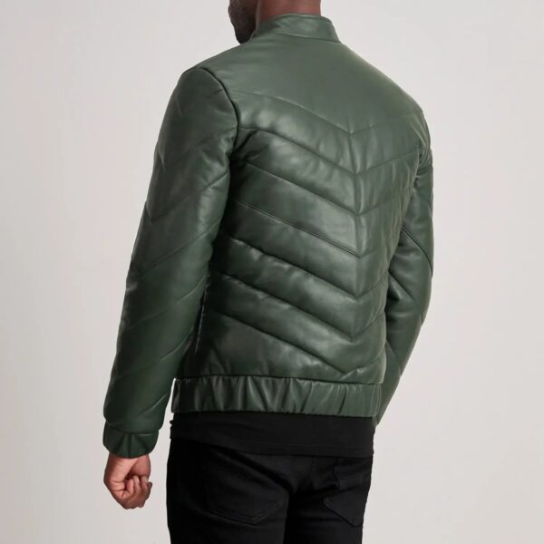 Travis Green Leather Puffer Jacket - Image 5