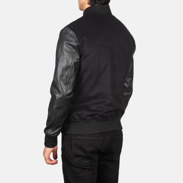 Vaxton Black Hybrid Varsity Jacket - Image 5