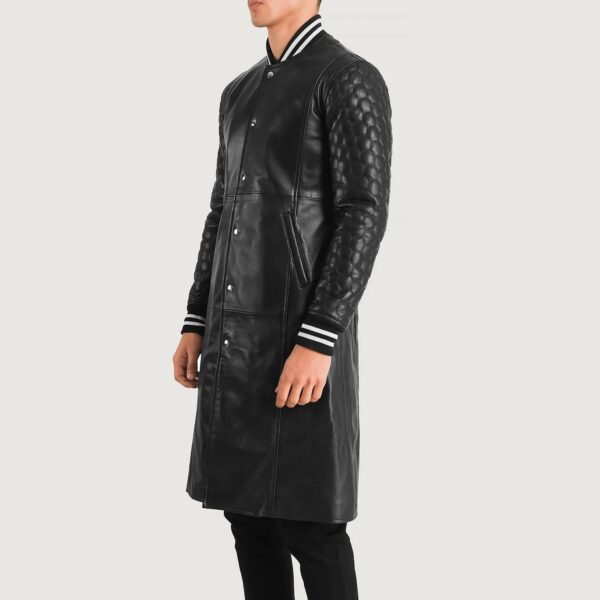 Wilde Black Leather Varsity Coat - Image 2