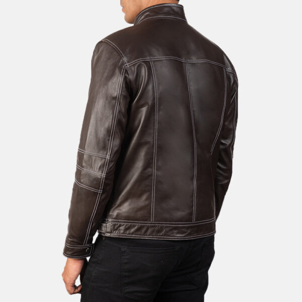 Youngster Brown Leather Biker Jacket - Image 5